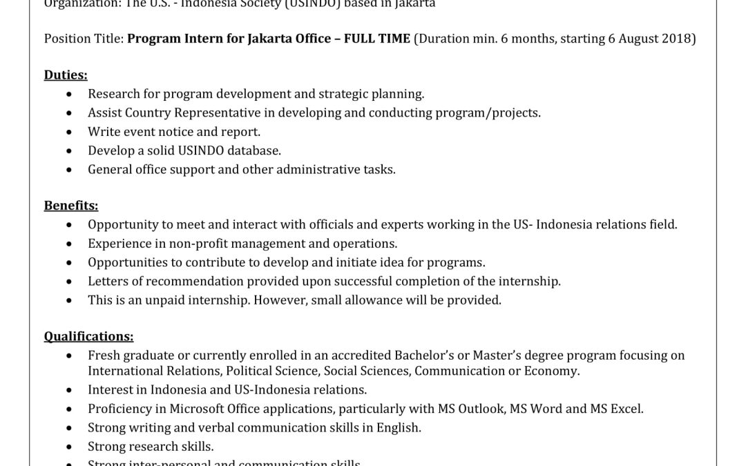 USINDO Internship Programme
