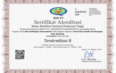 Program Studi Magister Hubungan Internasional Sudah Mendapatkan Akreditasi B