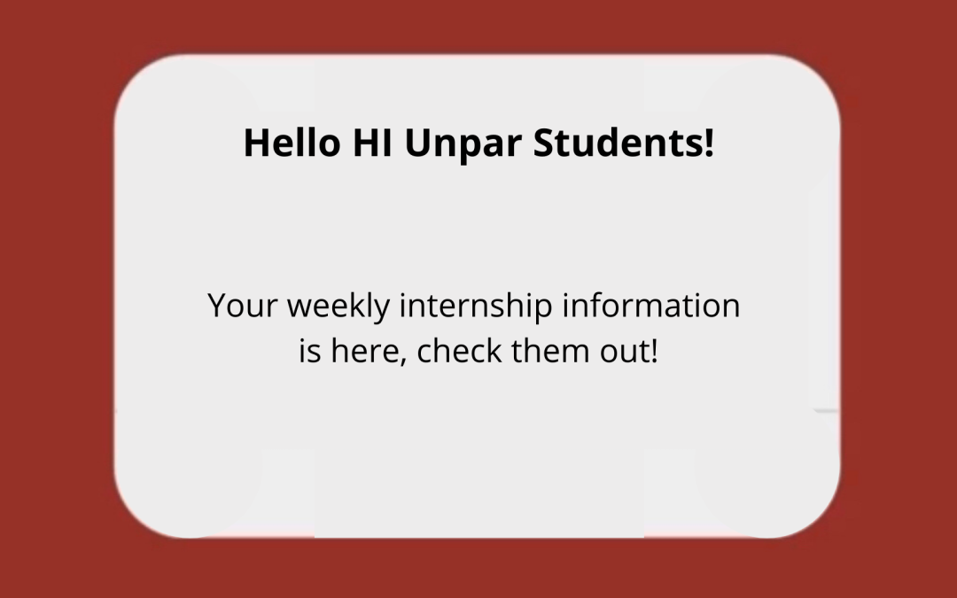 Weekly Internship Information